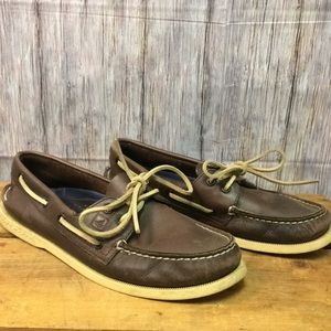 Sperry Top Sider leather shoes tie brown